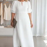 Puff Sleeve Midi Dress