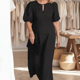 Puff Sleeve Midi Dress