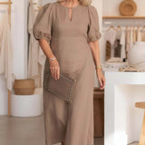 Puff Sleeve Midi Dress
