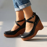 Cross-Strap Platform Wedges