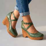 Cross-Strap Platform Wedges