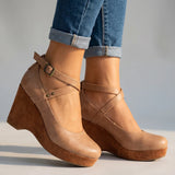 Cross-Strap Platform Wedges