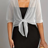 Sheer Tie-Front Cardigan
