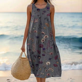 Floral Scoop Neck Midi Dress