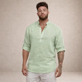 Men's Stand Collar Long Sleeve Shirt