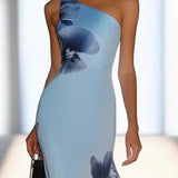 One-Shoulder Floral Maxi Dress