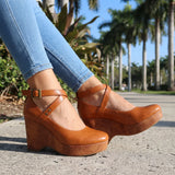 Cross-Strap Platform Wedges