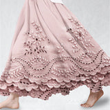 Eyelet Scalloped Maxi Skirt