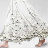 Eyelet Scalloped Maxi Skirt