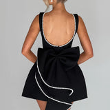 Pearl Bow Mini Dress