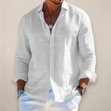Casual Button-Front Point Collar Shirt