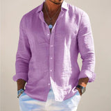 Casual Button-Front Point Collar Shirt
