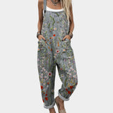 Floral Print Casual Overalls