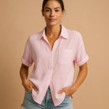 Short Sleeve Gauze Shirt