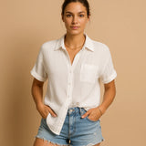 Short Sleeve Gauze Shirt