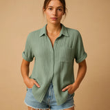 Short Sleeve Gauze Shirt