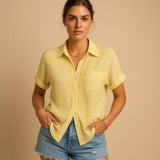 Short Sleeve Gauze Shirt