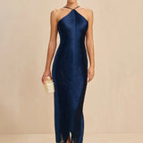 Halter Fringe Maxi Dress