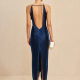 Halter Fringe Maxi Dress