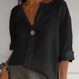 Relaxed One-Button Blouse