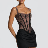 Lace-Up Corset Mini Dress