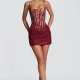 Lace-Up Corset Mini Dress
