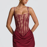 Lace-Up Corset Mini Dress