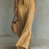Lapel Collar Belted Maxi Dress
