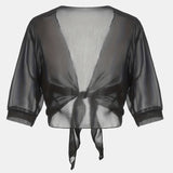 Sheer Tie-Front Cardigan