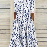 Floral A-Line Midi Dress