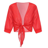 Sheer Tie-Front Cardigan