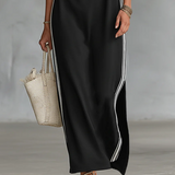 Trimmed Button-Down Maxi Dress