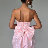 Strapless Bow Mini Dress