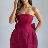 Strapless Bow Mini Dress
