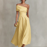 One-Shoulder Fitted Waist Dress