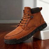 Lace-Up Moc-Toe Boots
