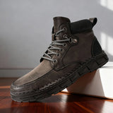 Lace-Up Moc-Toe Boots