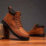 Lace-Up Moc-Toe Boots