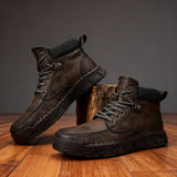 Lace-Up Moc-Toe Boots
