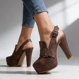 Platform Slingback Block Heels