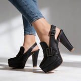 Platform Slingback Block Heels