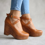 Cross-Strap Platform Wedges