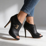 Open-Toe Buckle Stiletto Heels