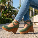 Cross-Strap Platform Wedges