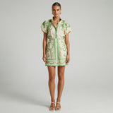 Linen Floral Cocktail Dress