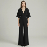 Kimono Sleeve V-Neck Jumpsuit