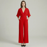 Kimono Sleeve V-Neck Jumpsuit