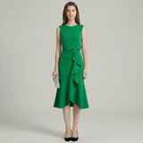 Ruffle Hem Sleeveless Midi Dress