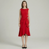 Ruffle Hem Sleeveless Midi Dress