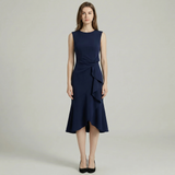 Ruffle Hem Sleeveless Midi Dress